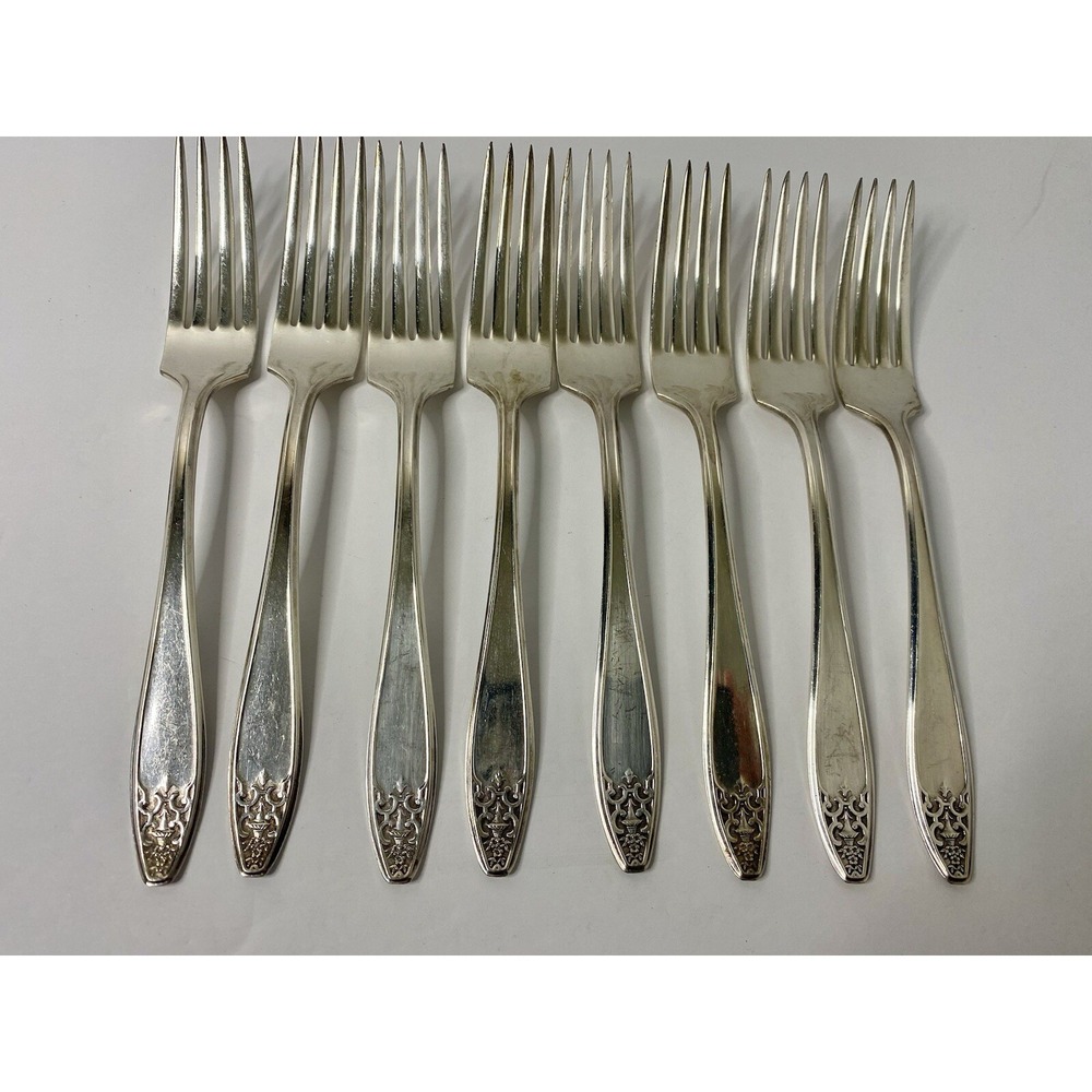 Wm Rogers & Son Princess Lady Doris Silver plate International Dinner Fork Lot 8